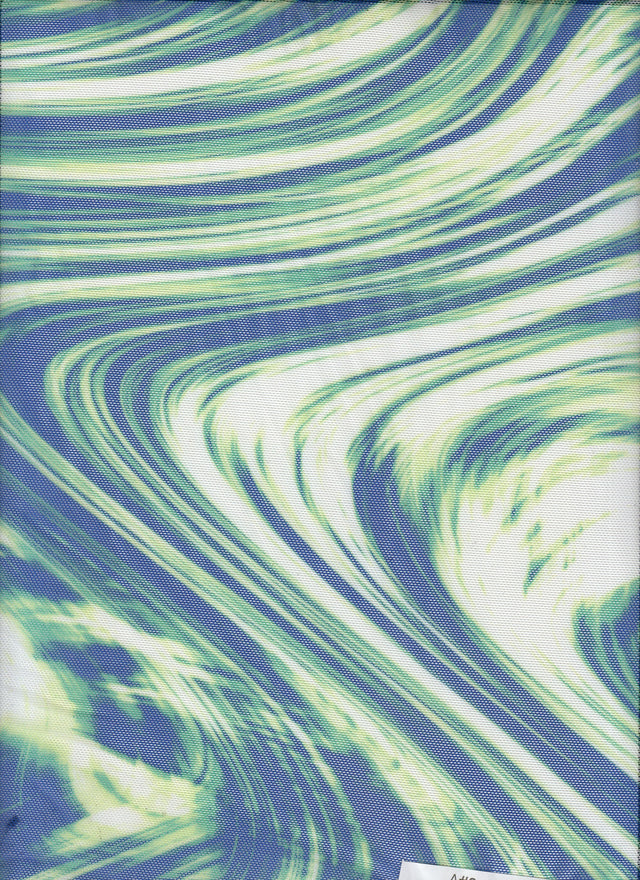 Printed Mesh Marble Fabric Blue