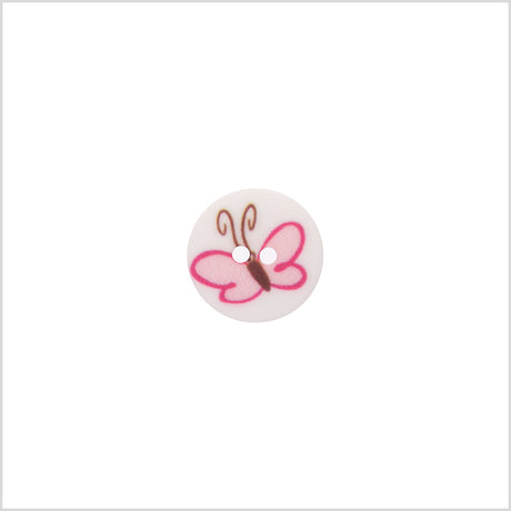 Italian Pink Kids Butterfly Button - 24L/15mm