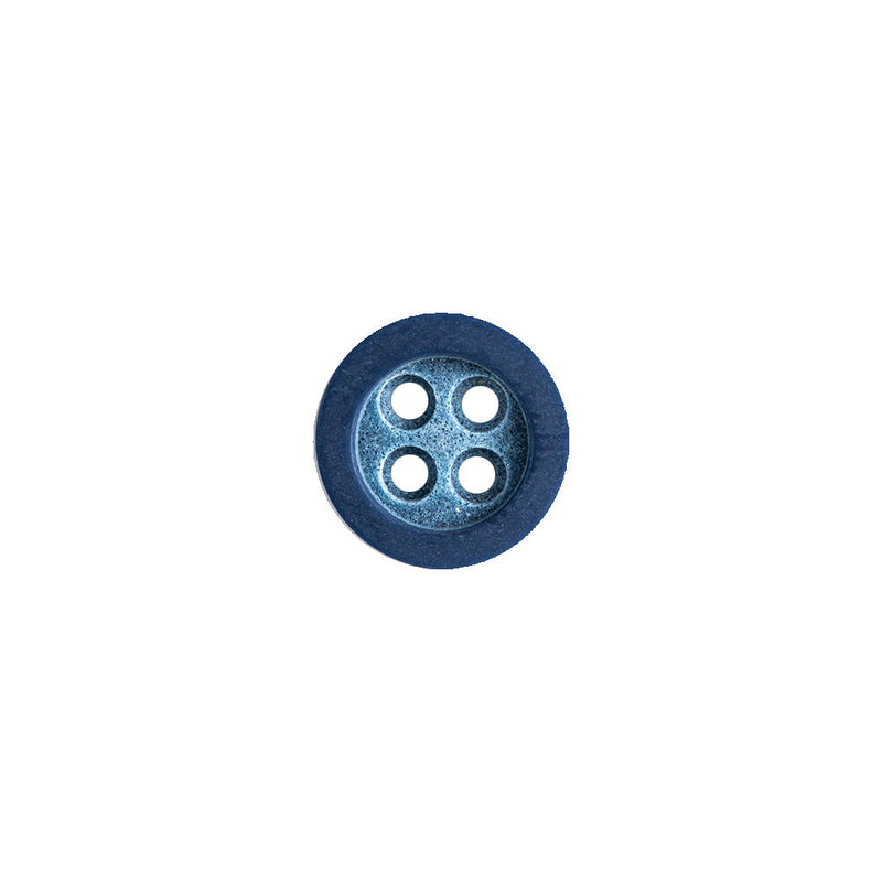Rimmed Blue 4-Hole Button - 18L/11.5mm