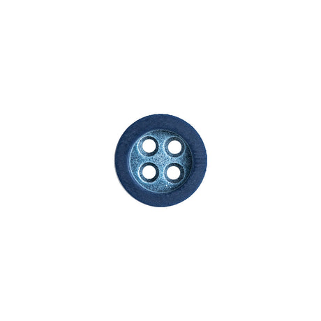 Rimmed Blue 4-Hole Button - 18L/11.5mm