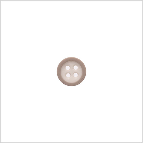 Rimmed White 4-Hole Button - 18L/11.5mm