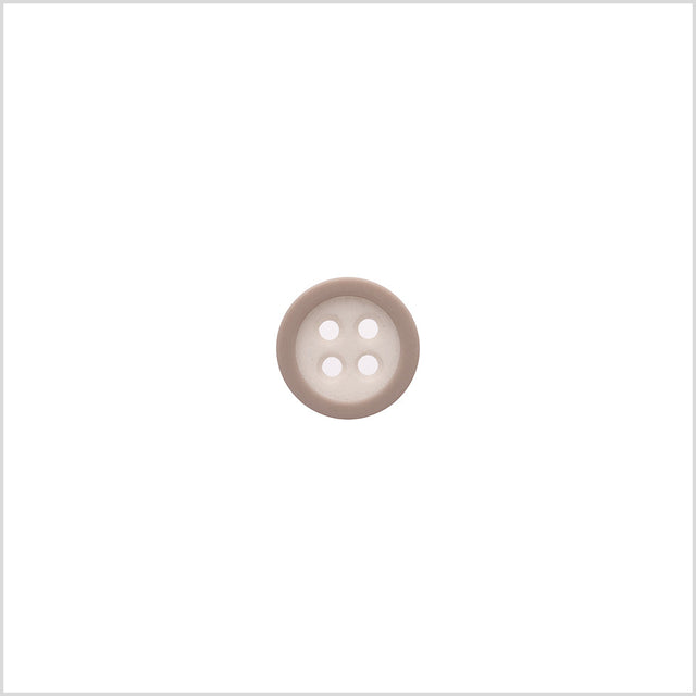Rimmed White 4-Hole Button - 18L/11.5mm