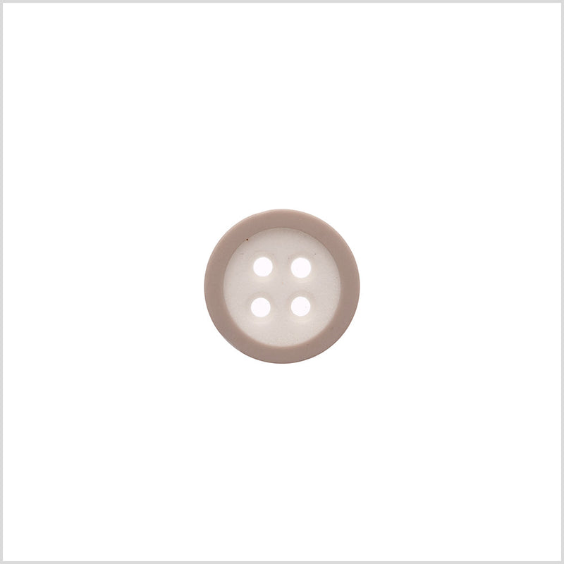 Rimmed White 4-Hole Button - 24L/15mm
