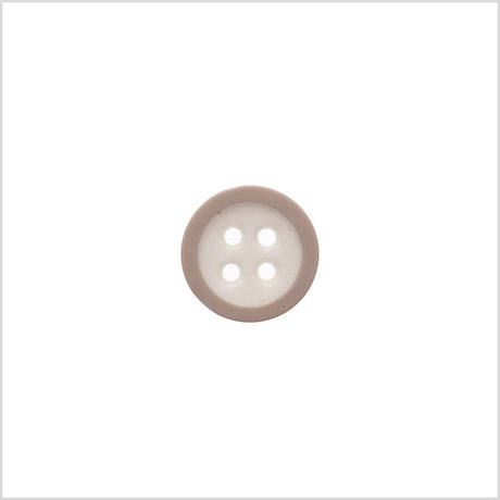 Rimmed White 4-Hole Button - 24L/15mm