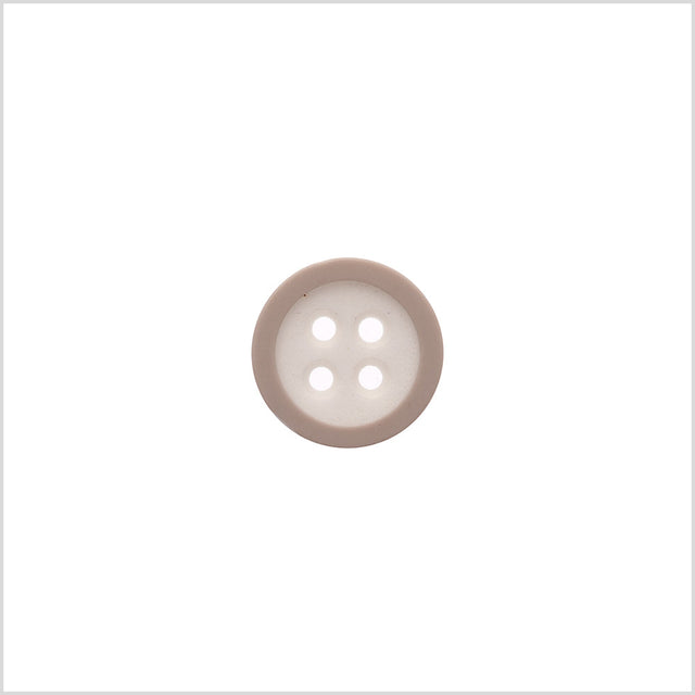 Rimmed White 4-Hole Button - 24L/15mm