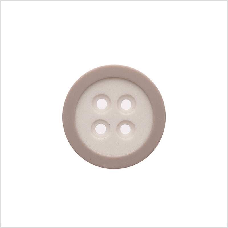 Rimmed White 4-Hole Button - 40L/25.5mm