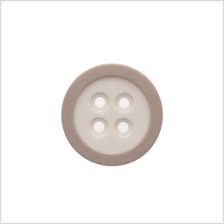 Rimmed White 4-Hole Button - 40L/25.5mm