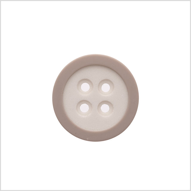 Rimmed White 4-Hole Button - 40L/25.5mm