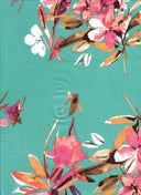 1 yarda de tela estampada floral DTY 190 GSM mezcla de poliéster y spandex 58/60" de ancho