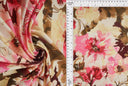 1 yarda de tela estampada floral digital DTY 190 GSM, mezcla de poliéster y spandex, ancho 58/60''  