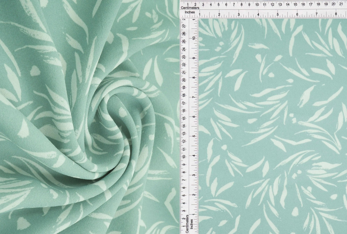 Cey Leaf Print Fabric 1 Yard Lightweight Drapey Polyester 58/59" Wide