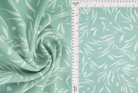 Cey Leaf Print Fabric 1 Yard Lightweight Drapey Polyester 58/59" Wide