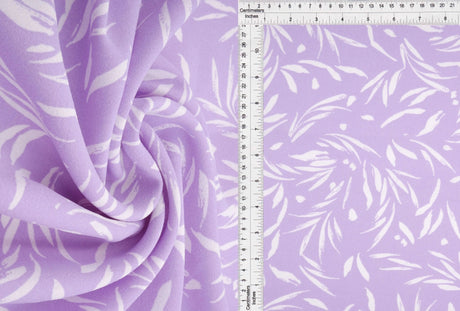 Cey Leaf Print Fabric 1 Yard Lightweight Drapey Polyester 58/59" Wide