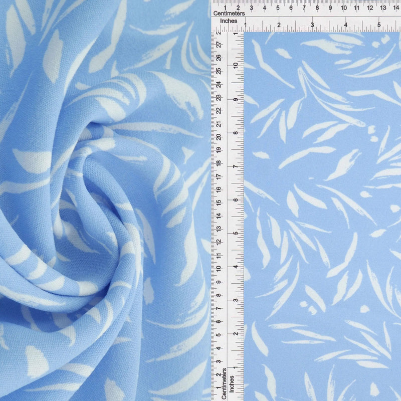 1 Yard Cey Leaf Print Fabric Lightweight Drapey Polyester 58/59" Wide