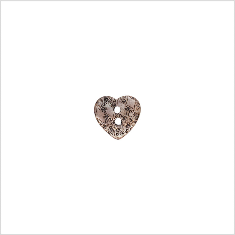 Italian Silver Heart-Shaped Shell Button - 18L/11.5mm