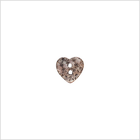 Italian Silver Heart-Shaped Shell Button - 18L/11.5mm