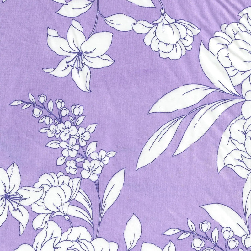 1 Yard DTY Floral Print Fabric 190 GSM Polyester Spandex Blend 58/60" Width