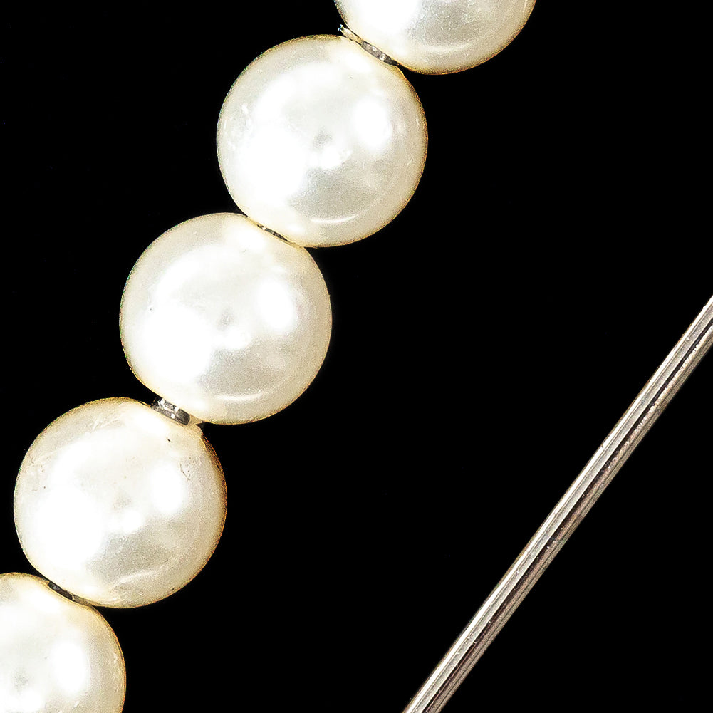 Italian Silver Safety Pin with Pearls - 0.875" x 2.265"