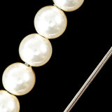 Italian Silver Safety Pin with Pearls - 0.875" x 2.265"