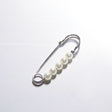 Italian Silver Safety Pin with Pearls - 0.875" x 2.265"