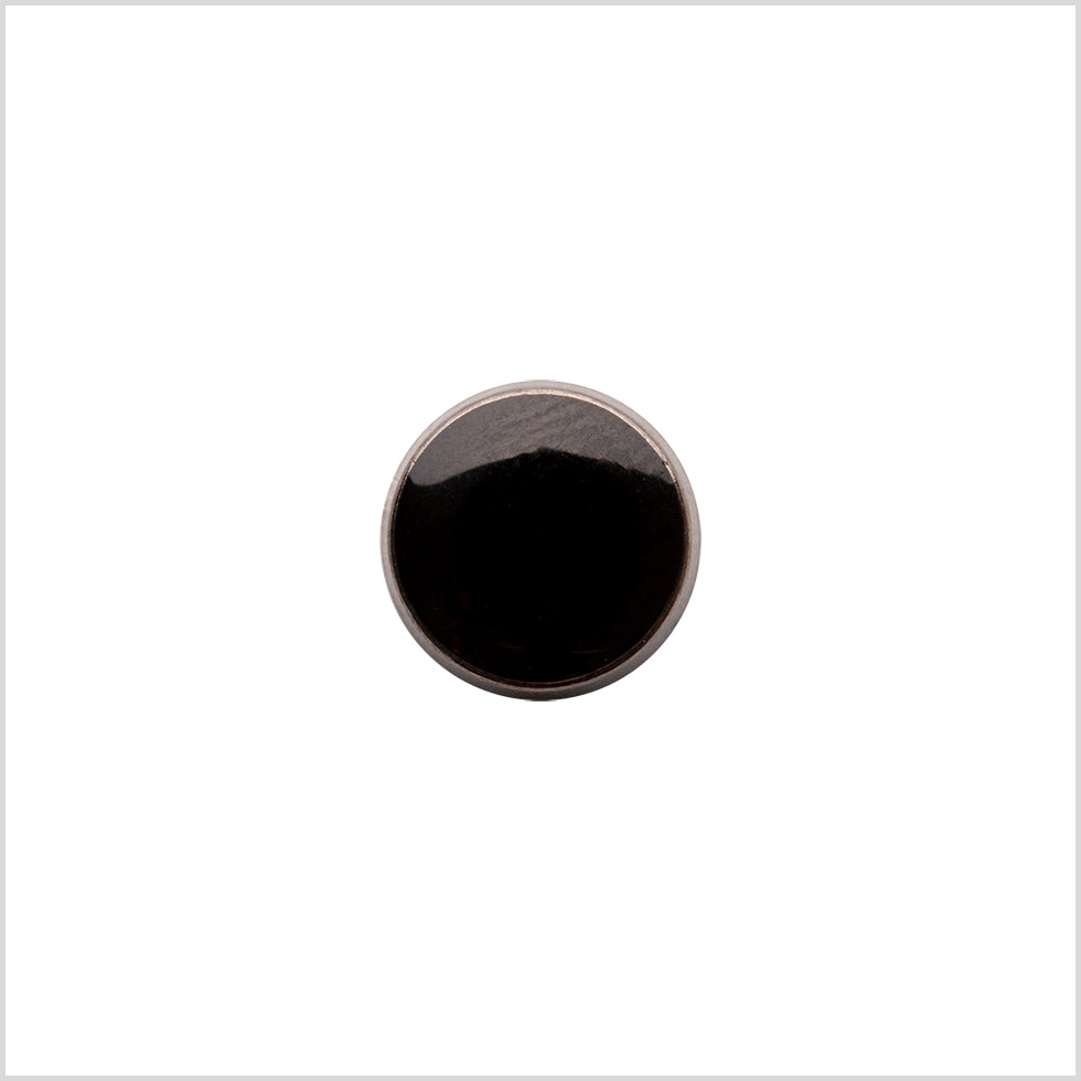 Italian Black/Gunmetal Shank Back Button - 17L/10.5mm