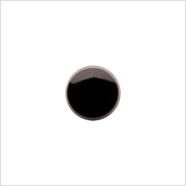 Italian Black/Gunmetal Shank Back Button - 17L/10.5mm