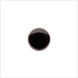 Italian Black/Silver Shank Back Button - 17L/10.5mm