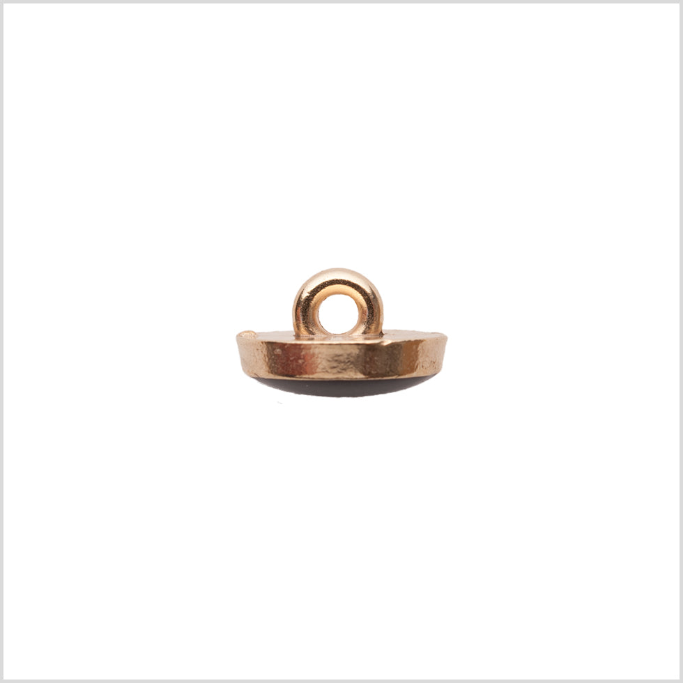 Italian Black/Gold Shank Back Button - 17L/10.5mm
