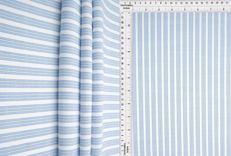 Triple Stripe Poplin Woven Fabric Poly Rayon Blend, 57/58" Wide