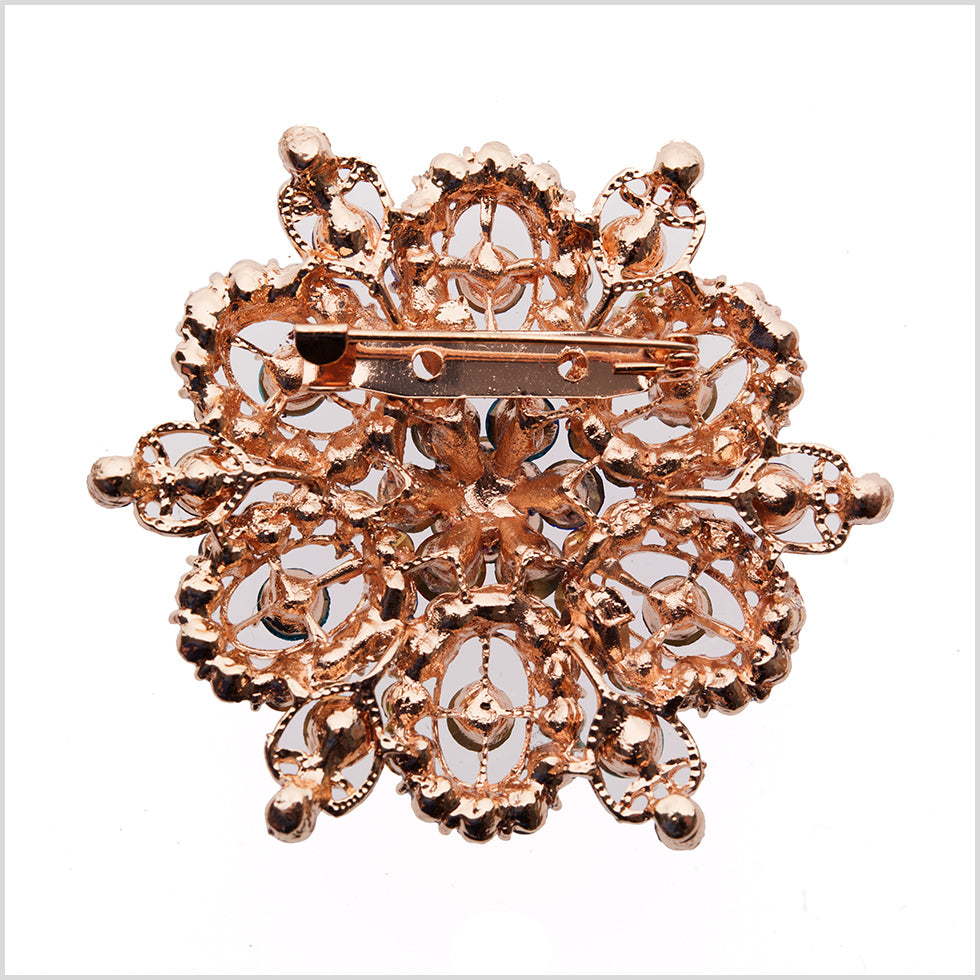 Italian Multicolor Rhinestone Brooch