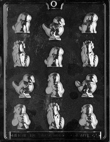 Chick And Rabbit Assortment Chocolate Mold - LPE045