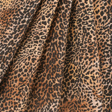 Brown/Black Cheetah Printed Micro-Polyester and Cotton
