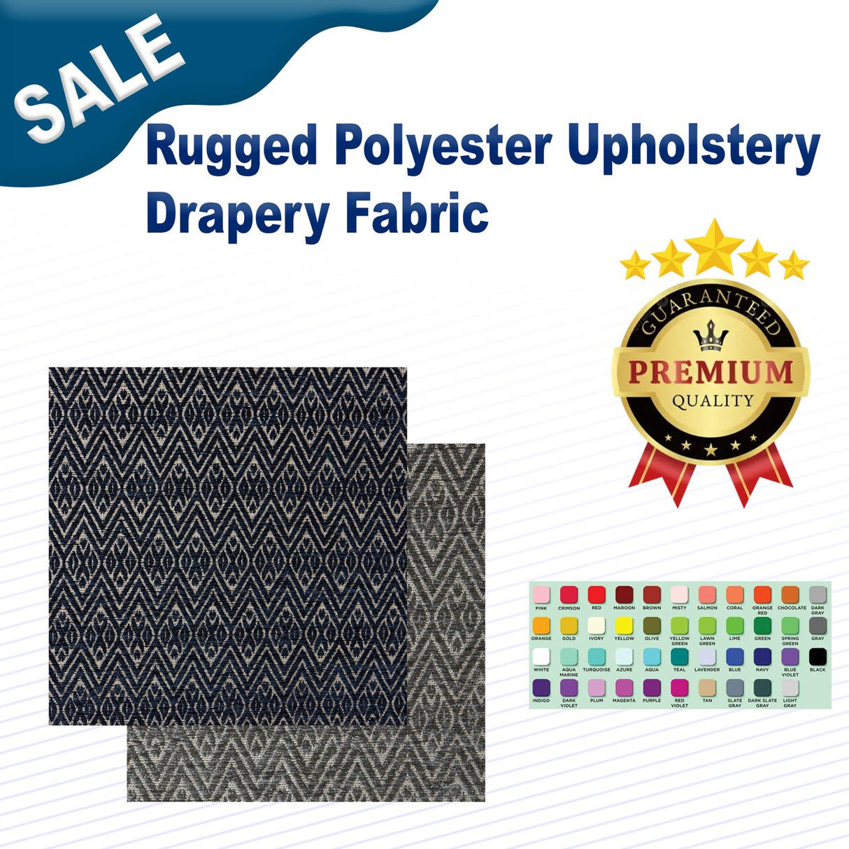 Rugged Polyester Upholstery & Drapery Fabric
