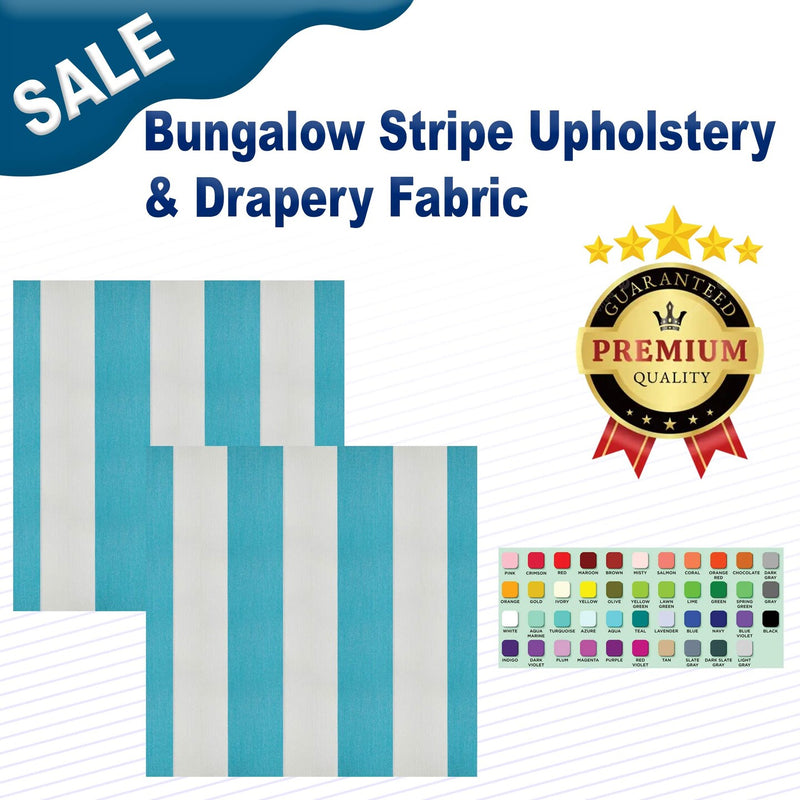 1 Yard Bungalow Stripe Upholstery & Drapery Fabric Width: 54"