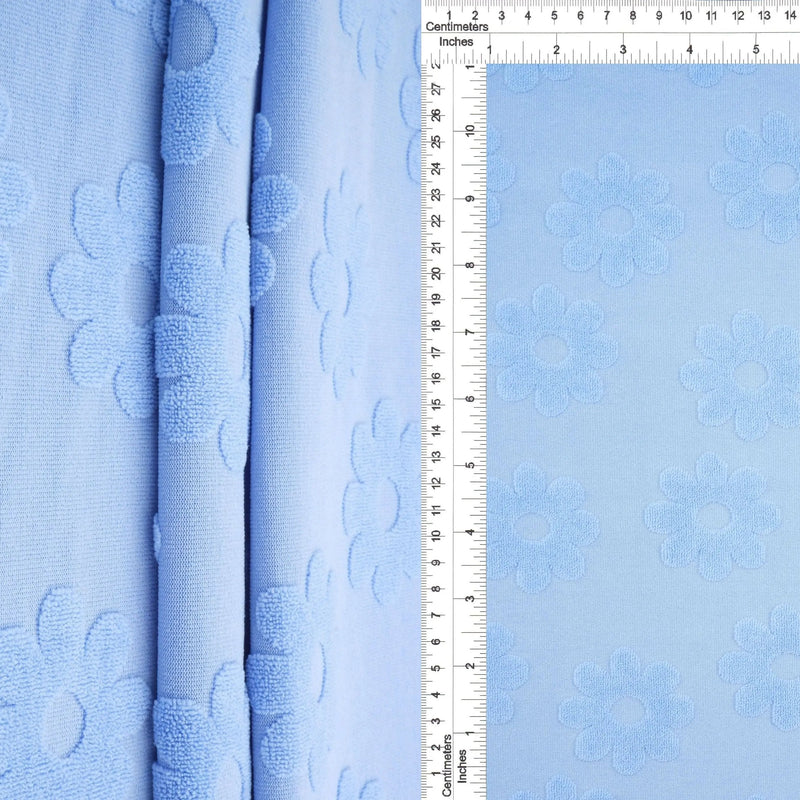1 Yard Floral Daisy Towel Jacquard Fabric Stretch Polyester Spandex 58/60 Inches Wide