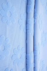1 Yard Daisy Floral Towel Jacquard Knit Fabric 250 GSM, 58/60? Wide Polyester Spandex Blend