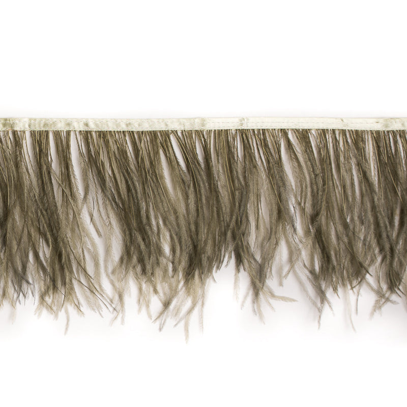 6" Single Ply Sage Green Ostrich Fringe