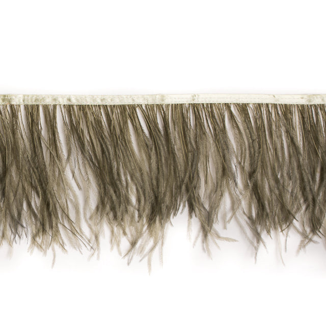 6" Single Ply Sage Green Ostrich Fringe
