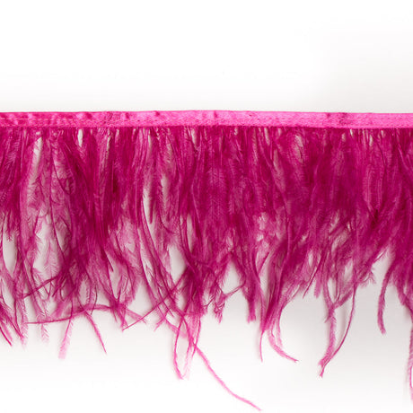6" Single Ply Pink Ostrich Fringe