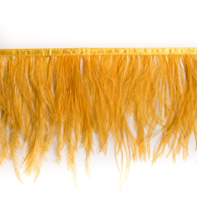 6" Single Ply Yellow Ostrich Fringe