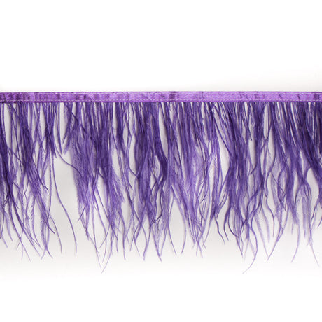 6" Single Ply Purple Ostrich Fringe