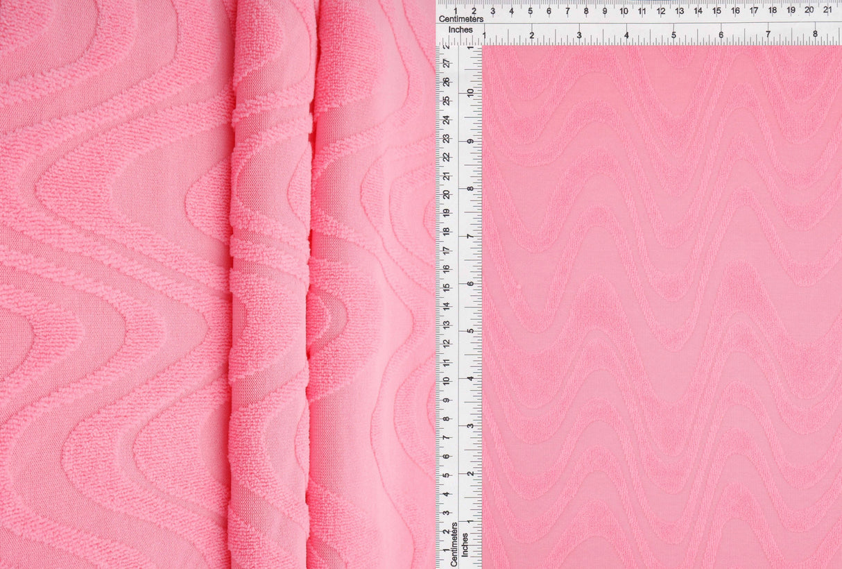 Jacquard Knit Ocean Wave Pink