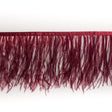 6" Single Ply Burgundy Ostrich Fringe