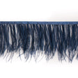 6" Single Ply Dark Navy Ostrich Fringe