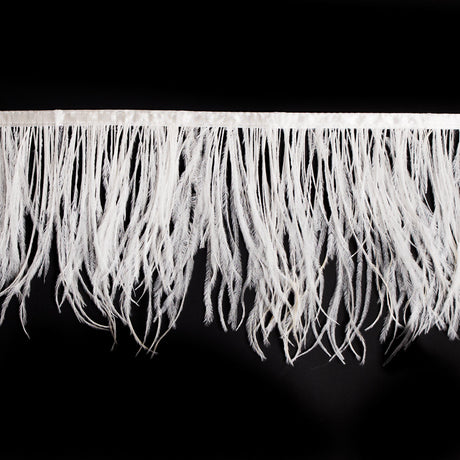 6" Single Ply Ivory Ostrich Fringe