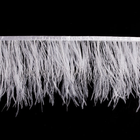 6" Double Ply White Ostrich Fringe