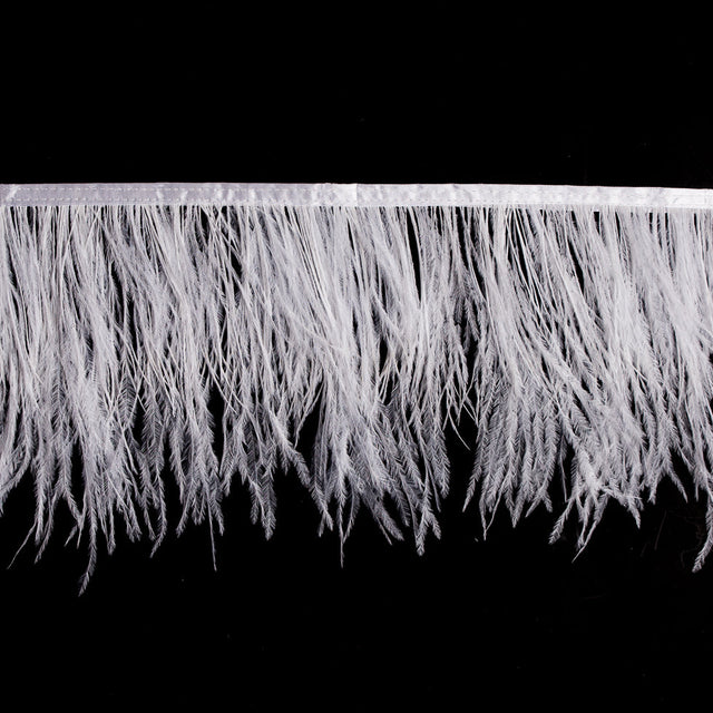 6" Double Ply White Ostrich Fringe
