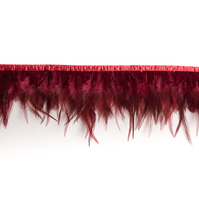 6" Wine Cock Feather Fringe