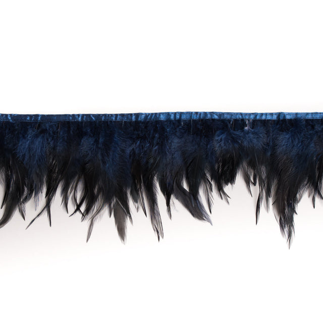 6" Dark Navy Cock Feather Fringe