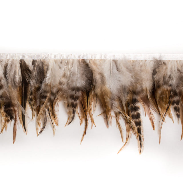 6" Orange Racoon Tail Cock Feather Fringe
